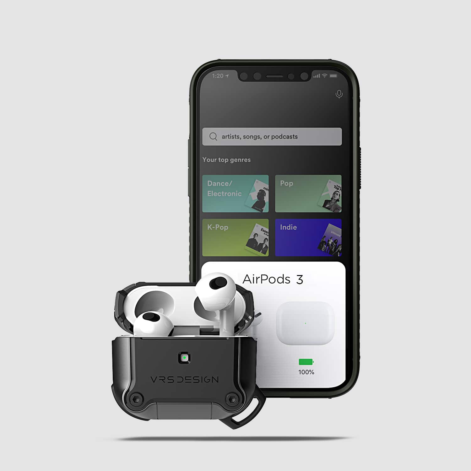 VRS รุ่น Active - เคส Airpods 3 - Metal Black