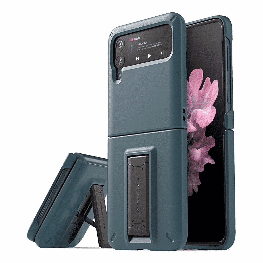 เคสกันกระแทก VRS รุ่น Quick Stand Modern - Galaxy Z Flip 3 - Ash Green