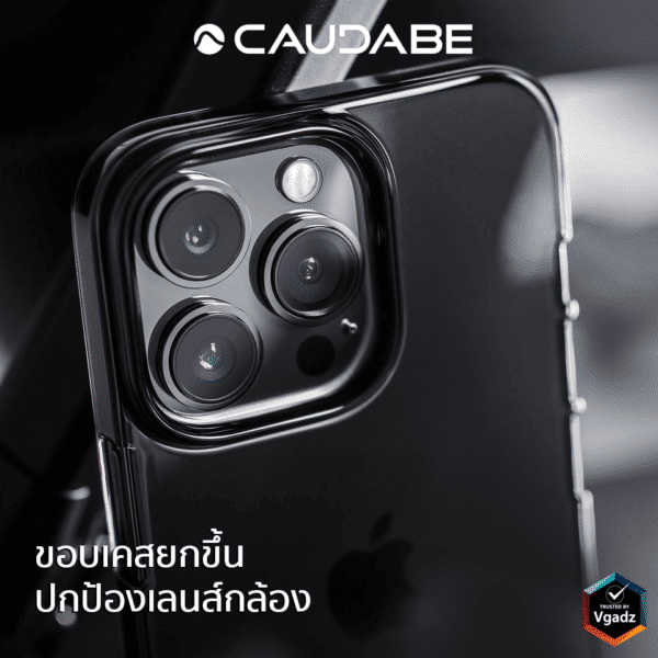 เคส Caudabe รุ่น Lucid Clear - iPhone 13 Pro - สี Graphite