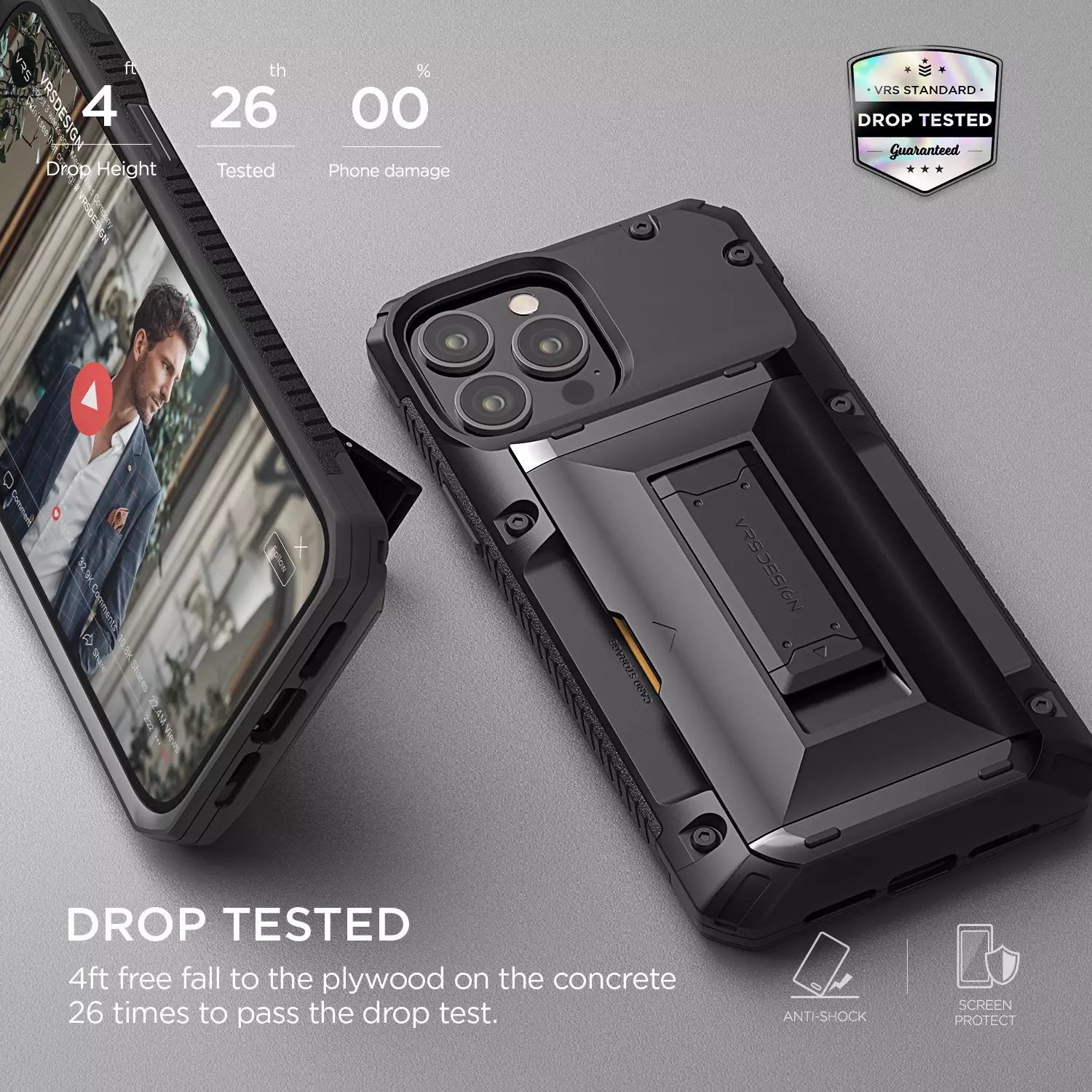 เคส VRS รุ่น Damda Glide Hybrid - iPhone 13 Pro Max - สีดำ