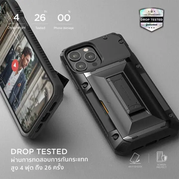 เคส VRS รุ่น Damda Glide Hybrid - iPhone 13 Pro - สีMetal Black