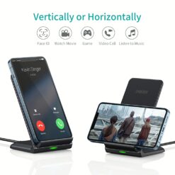 แท่นชาร์จไร้สาย Choetech รุ่น 10W Fast Wireless Charging Stand และสาย AC Cable 1.2m (T524-S) - สีดำ