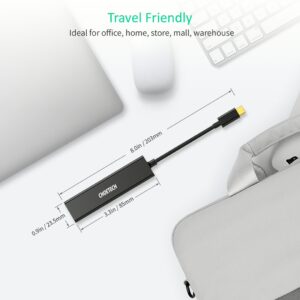อุปกรณ์เชื่อมต่อ Choetech รุ่น 4-In-1 USB-C to RJ45 Adapter HUB (U02) - สีดำ