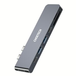 อุปกรณ์เชื่อมต่อ Choetech รุ่น 7-In-2 USB-C Multiport Adapter Hub (M14) - สีเทา