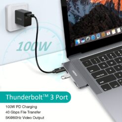อุปกรณ์เชื่อมต่อ Choetech รุ่น 7-In-2 USB-C Multiport Adapter Hub (M14) - สีเทา