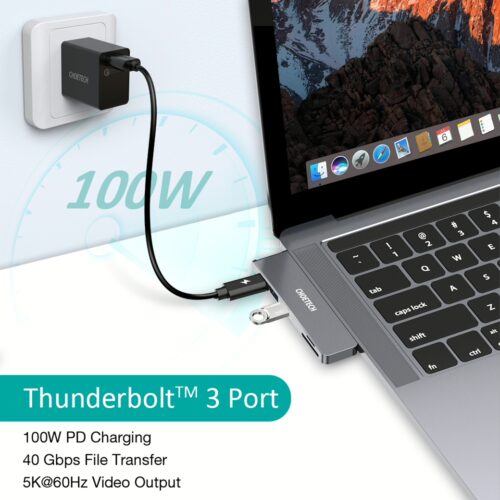 อุปกรณ์เชื่อมต่อ Choetech รุ่น 7-In-2 USB-C Multiport Adapter Hub (M14) - สีเทา - Image 9