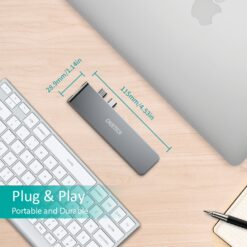 อุปกรณ์เชื่อมต่อ Choetech รุ่น 7-In-2 USB-C Multiport Adapter Hub (M14) - สีเทา