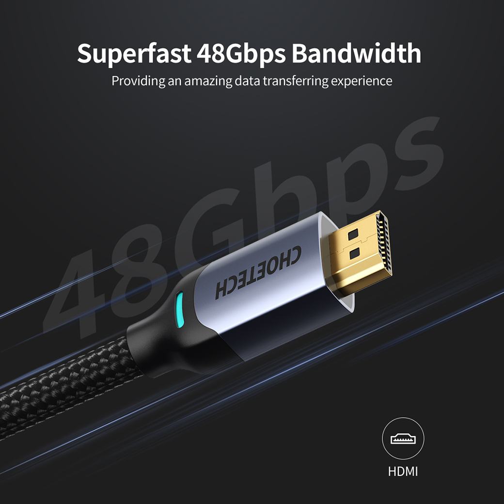 สายเชื่อมต่อ Choetech รุ่น HDMI 2.1 8K Cable 2m (XHH01) - สีดำ