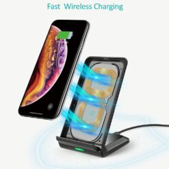 แท่นชาร์จไร้สาย Choetech รุ่น 10W Fast Wireless Charging Stand และสาย AC Cable 1.2m (T524-S) - สีดำ