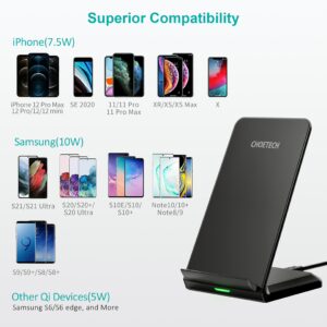 แท่นชาร์จไร้สาย Choetech รุ่น 10W Fast Wireless Charging Stand และสาย AC Cable 1.2m (T524-S) - สีดำ 14 แท่นชาร์จไร้สาย Choetech รุ่น 10W Fast Wireless Charging Stand และสาย AC Cable 1.2m (T524-S) - สีดำ