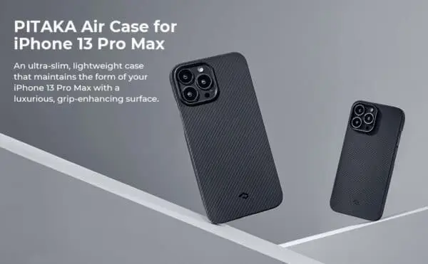เคส PITAKA รุ่น Air Case - iPhone 13 Pro Max - สี Black/Grey Twill