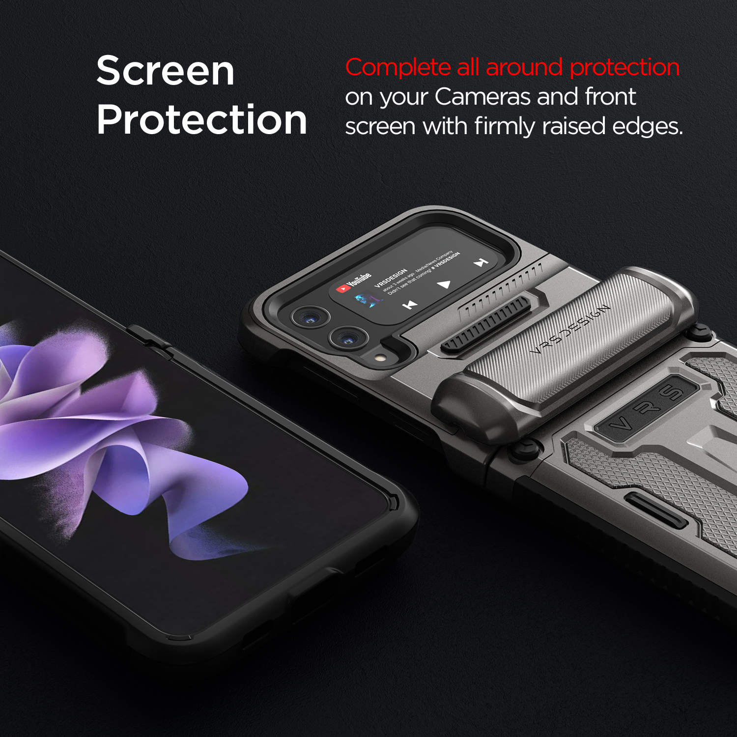 เคสกันกระแทก VRS รุ่น Terra Guard - Galaxy Z Flip 3 - สี Metal Black