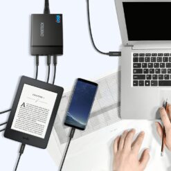 หัวชาร์จ Choetech รุ่น 4-Port Desktop Charger PD72W และสาย 1.5m US Power Cord (PD72-1C3U) - สีดำ