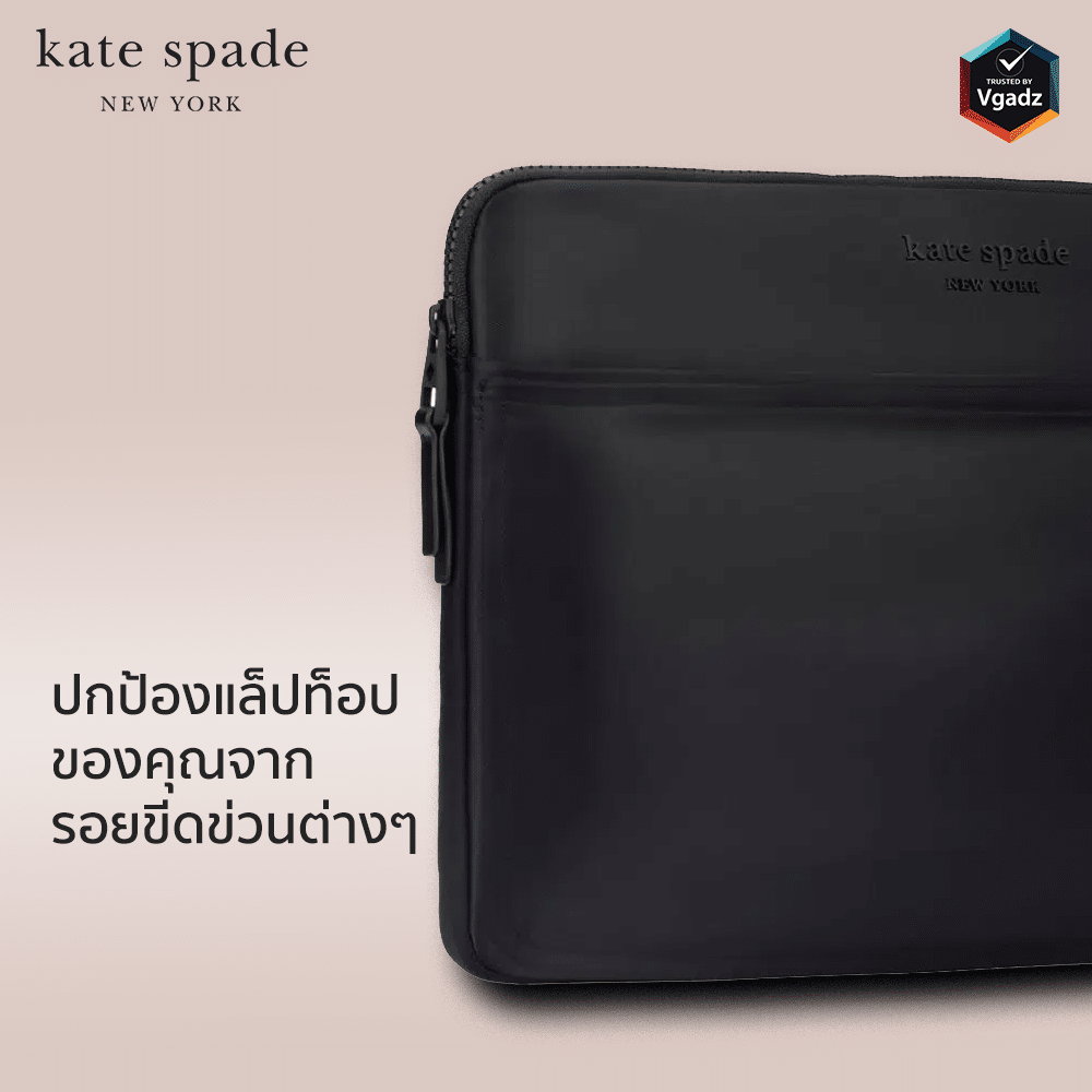 ซองใส่แล็ปท็อป Kate Spade New York รุ่น Puffer Sleeve - 16 inch Laptop - ลาย Black Nylon
