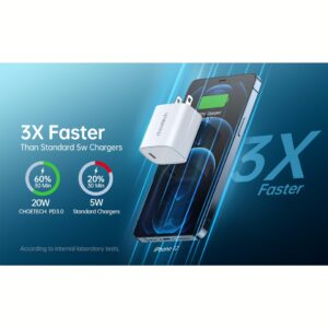 Choetech หัวชาร์จ รุ่น Q5004 อแดปเตอร์ Type-C ชาร์จไว 20W - สี White