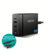 หัวชาร์จ Choetech รุ่น 4-Port Desktop Charger PD72W และสาย 1.5m US Power Cord (PD72-1C3U) - สีดำ