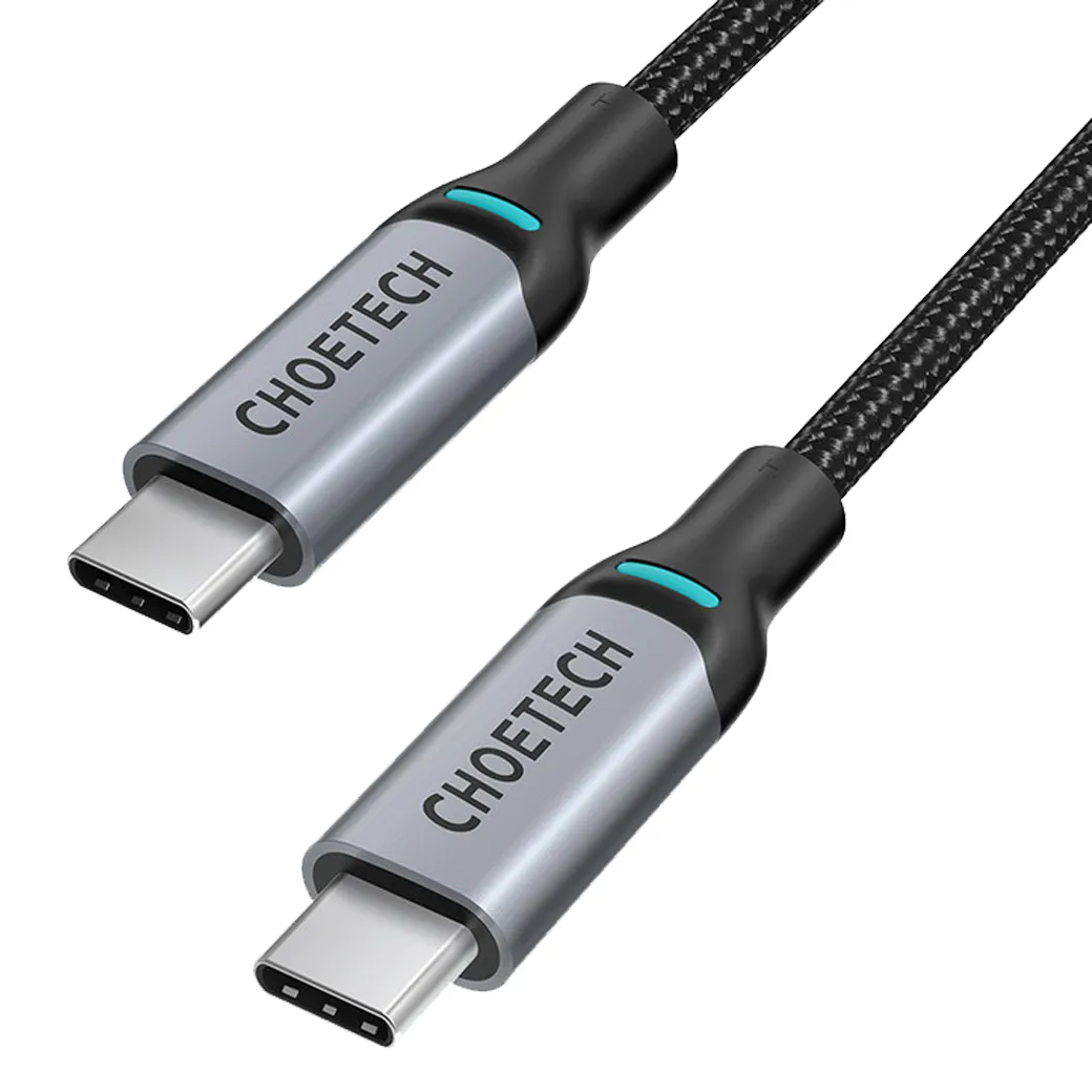 สายชาร์จ Choetech รุ่น USB-C to USB-C Nylon Cable 1.8m PD100W (XCC-1002) - สีเทา