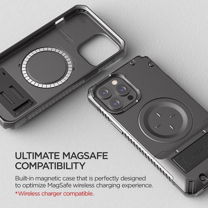 เคส VRS รุ่น MagSafe QuickStand Pro - iPhone 13 Pro Max - สีMetal Black