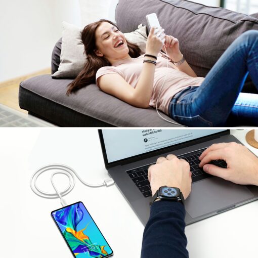 สายชาร์จ Choetech รุ่น USB-A to Type-C PVC Cable 1m (AC0002) - สีขาว - Image 9