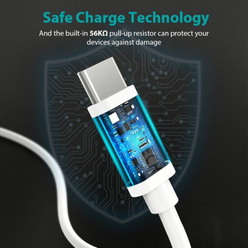 สายชาร์จ Choetech รุ่น USB-A to Type-C PVC Cable 1m (AC0002) - สีขาว - Image 5