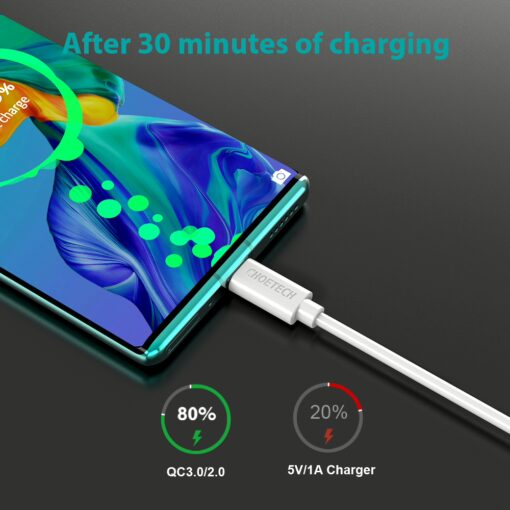 สายชาร์จ Choetech รุ่น USB-A to Type-C PVC Cable 1m (AC0002) - สีขาว - Image 7