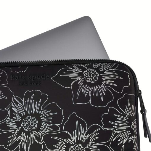 ซองใส่แล็ปท็อป Kate Spade New York รุ่น Puffer Sleeve - 14 inch Laptop - ลาย Hollyhock Iridescent Black - Image 6