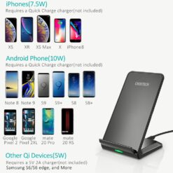 แท่นชาร์จไร้สาย Choetech รุ่น 10W Fast Wireless Charging Stand และสาย AC Cable 1.2m (T524-S) - สีดำ