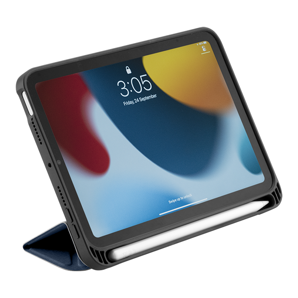 เคส Momax รุ่น Flip Cover Case with Apple Pencil Holder - iPad Mini 6th (Gen 2021) - สีBlue