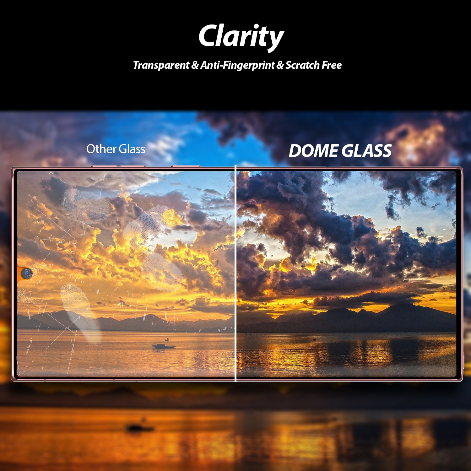 ฟิล์มกระจกนิรภัย Whitestone Dome Glass - Samsung Galaxy S22 Ultra - อุปกรณ์การติดแบบครบชุด (ฟิล์ม 2 แผ่น)
