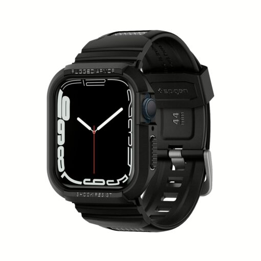 เคส+สาย Spigen รุ่น Rugged Armor Pro - Apple Watch 44/45mm - สีดำ
