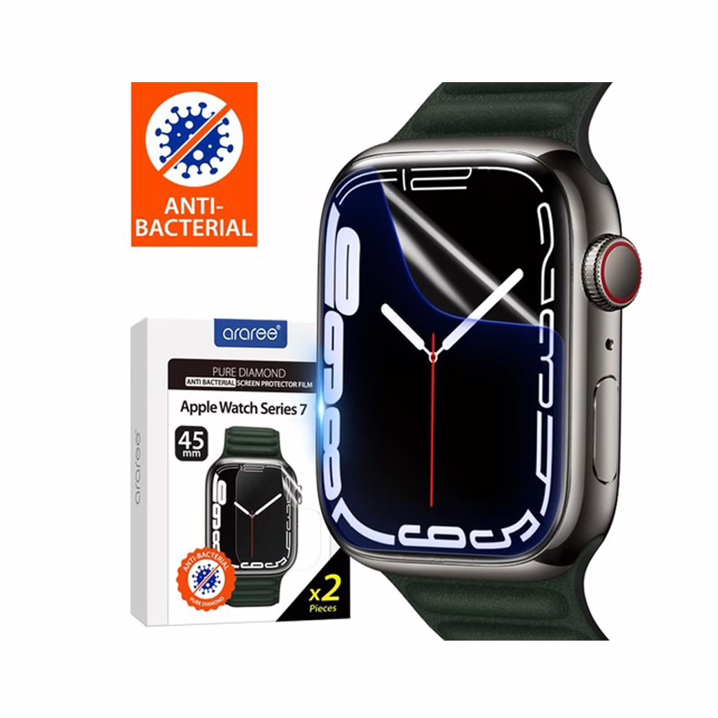 ฟิล์มกันรอย Araree รุ่น Pure Diamond – Apple Watch Series 7/8/9 (45mm) – สีใส