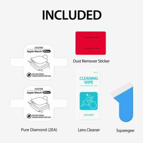 ฟิล์มกันรอย Araree รุ่น Pure Diamond – Apple Watch Series 7/8/9 (45mm) – สีใส - Image 7