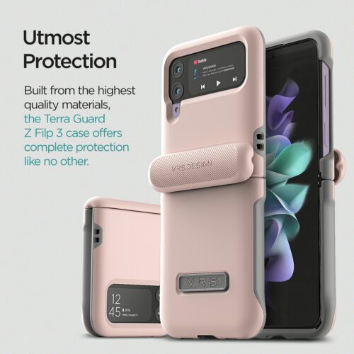เคส VRS รุ่น Terra Guard Modern - Galaxy Z Flip 3 - สี Pink Sand - Image 2