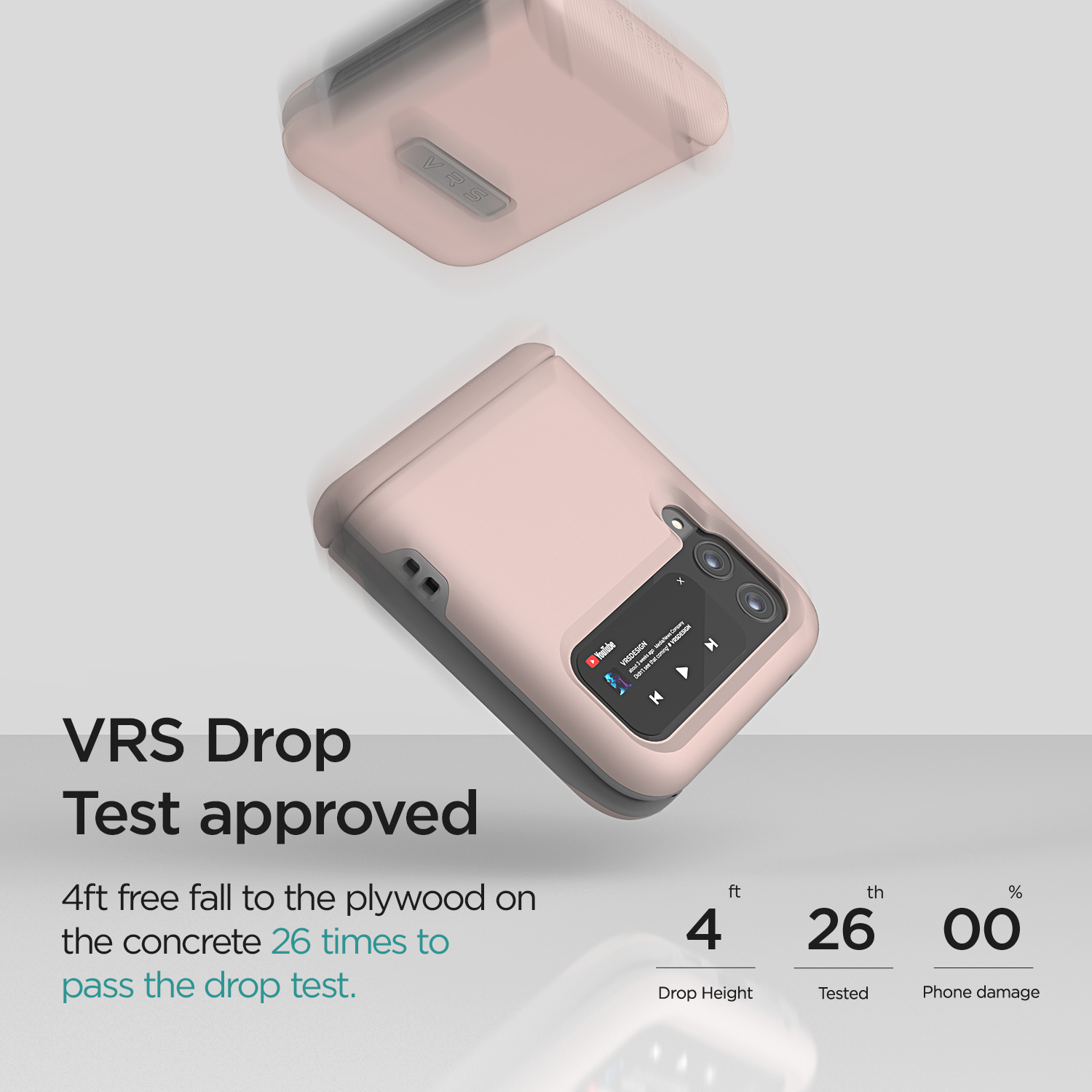 เคส VRS รุ่น Terra Guard Modern - Galaxy Z Flip 3 - สี Pink Sand