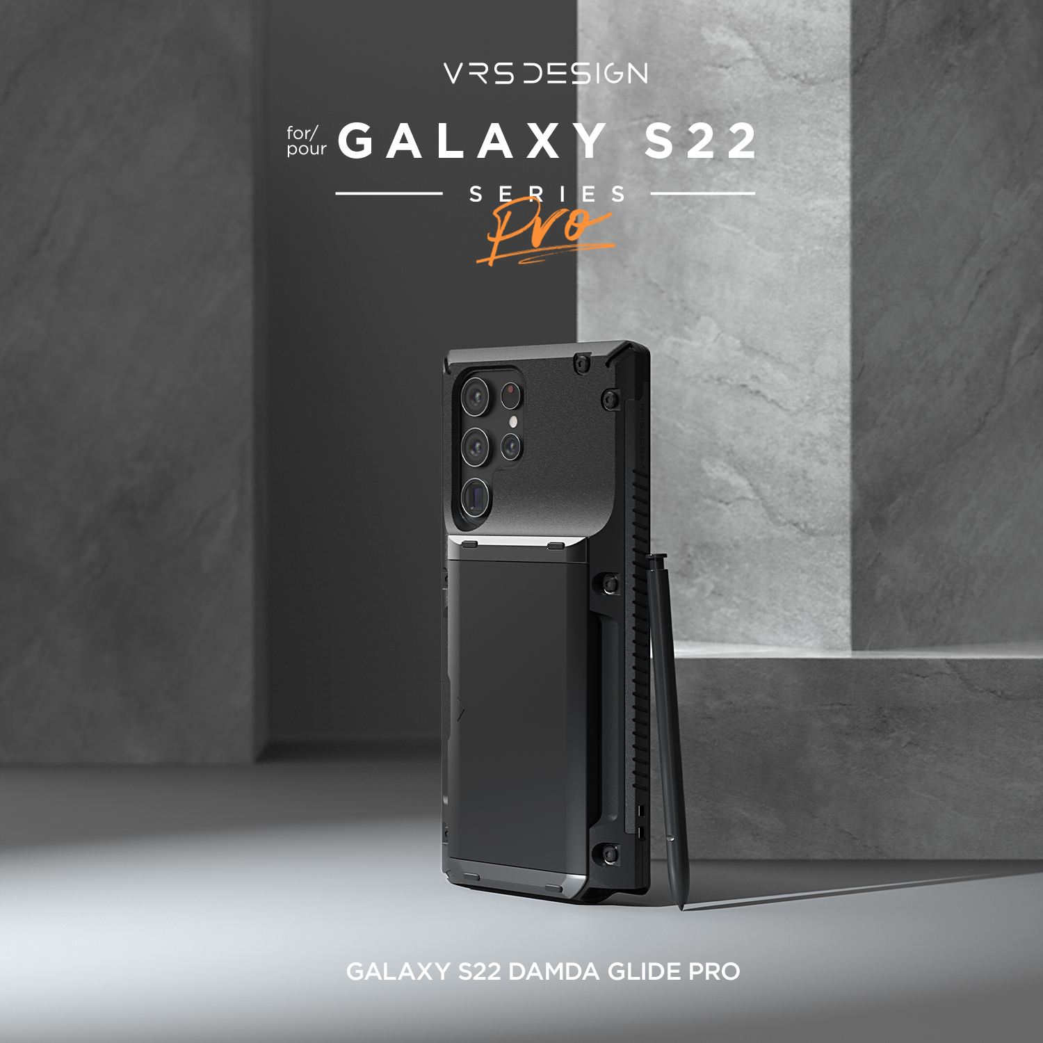 เคส VRS รุ่น Damda Glide Pro - Samsung Galaxy S22 Ultra - Black Logo