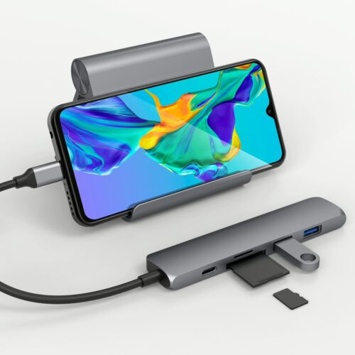 อุปกรณ์เชื่อมต่อ Hyper รุ่น Hyperdrive Bar 6-in-1 USB-C Hub - สีเทา - Image 4