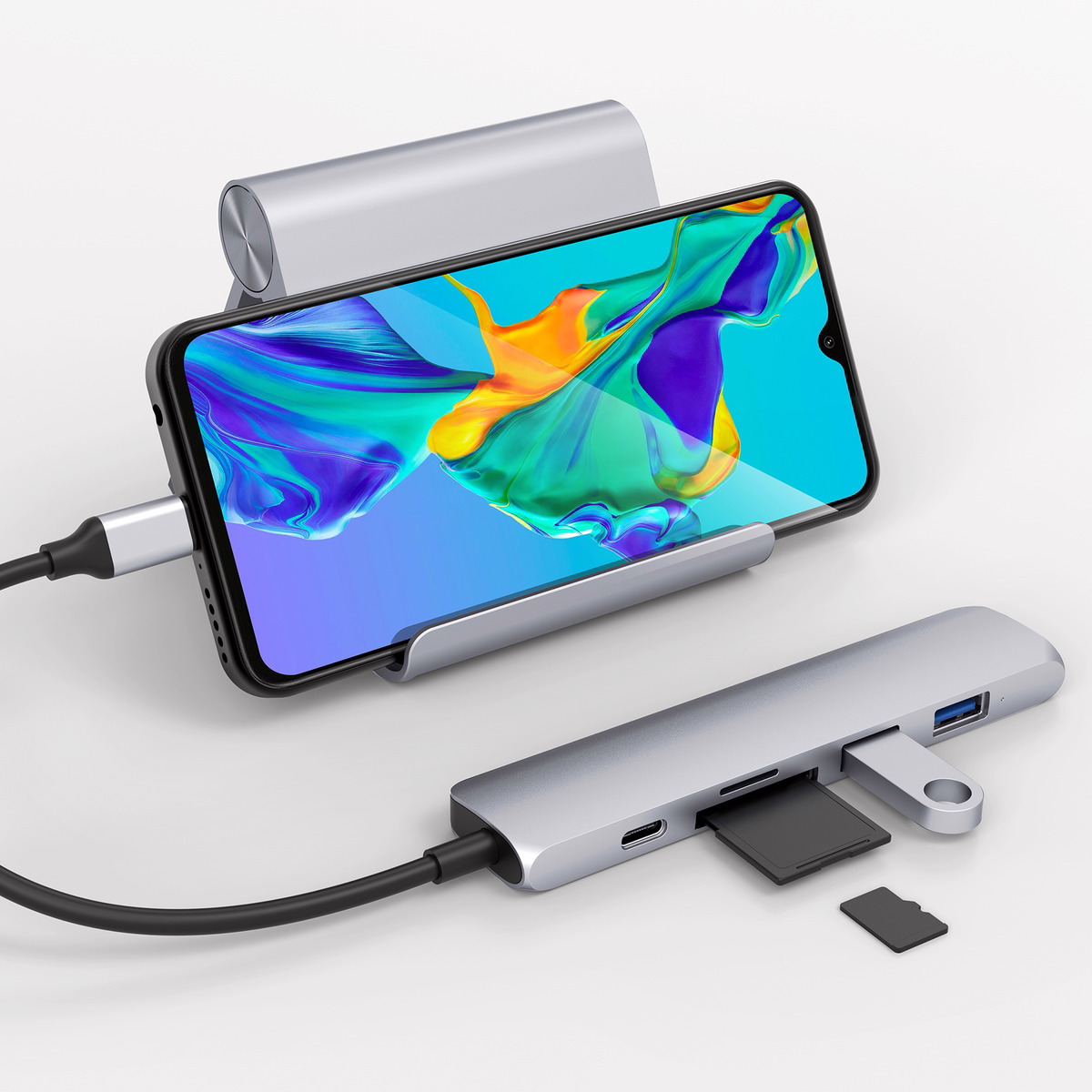 อุปกรณ์เชื่อมต่อ Hyper รุ่น Hyperdrive Bar 6-in-1 USB-C Hub - สีเงิน