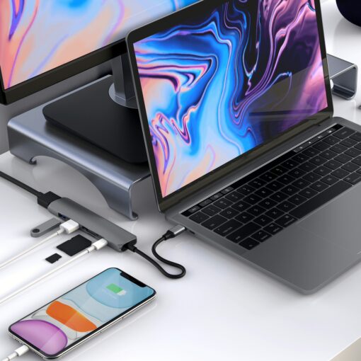 อุปกรณ์เชื่อมต่อ Hyper รุ่น Hyperdrive Bar 6-in-1 USB-C Hub - สีเทา - Image 6