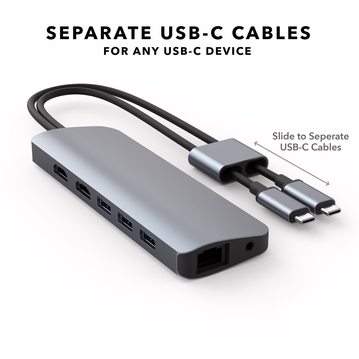 อุปกรณ์เชื่อมต่อ Hyper รุ่น Hyperdrive Viper 10-in-2 USB-C Hub - สีเทา