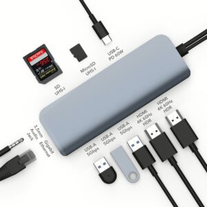อุปกรณ์เชื่อมต่อ Hyper รุ่น Hyperdrive Viper 10-in-2 USB-C Hub - สีเงิน