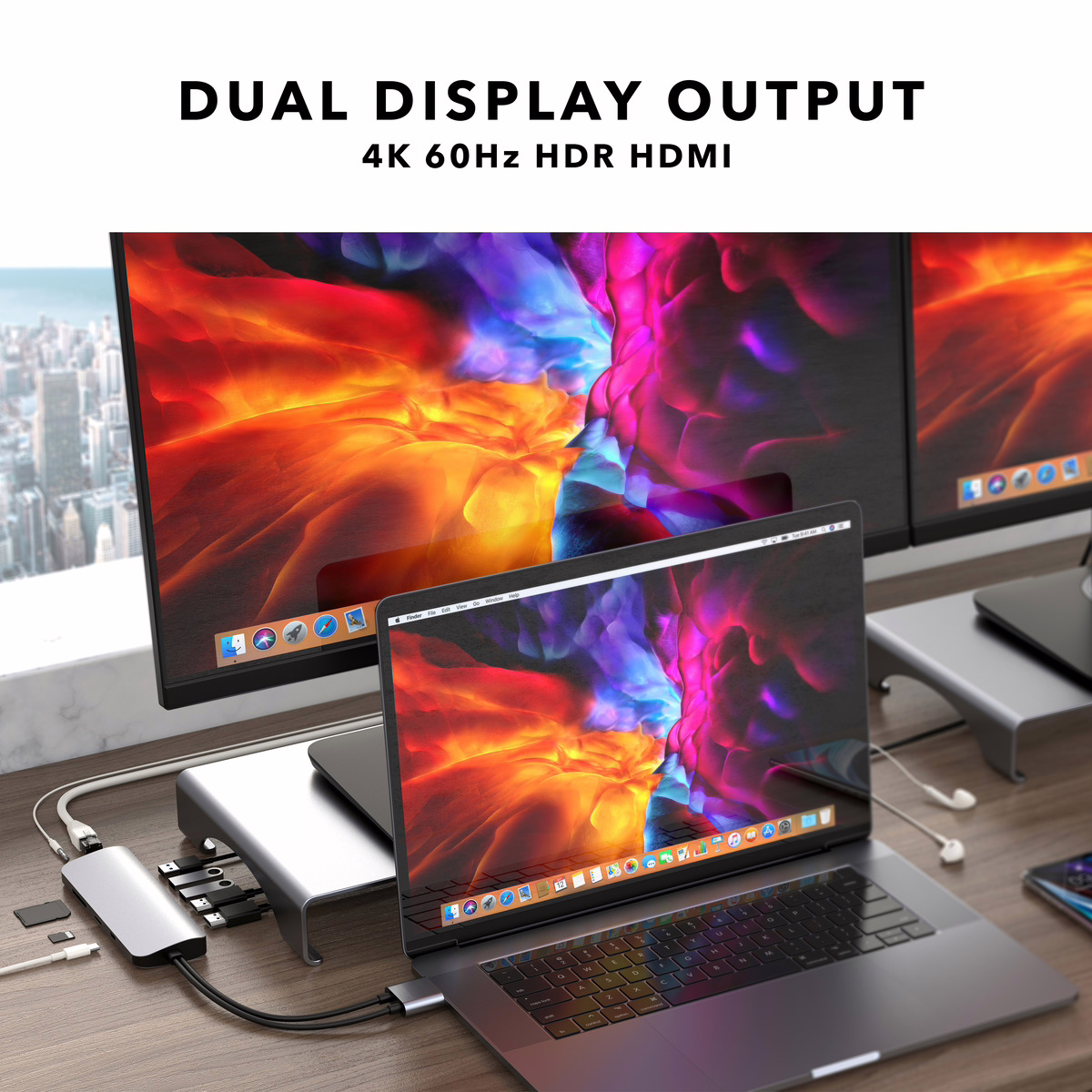 อุปกรณ์เชื่อมต่อ Hyper รุ่น Hyperdrive Viper 10-in-2 USB-C Hub - สีเทา