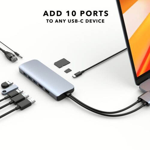 อุปกรณ์เชื่อมต่อ Hyper รุ่น Hyperdrive Viper 10-in-2 USB-C Hub - สีเทา - Image 8