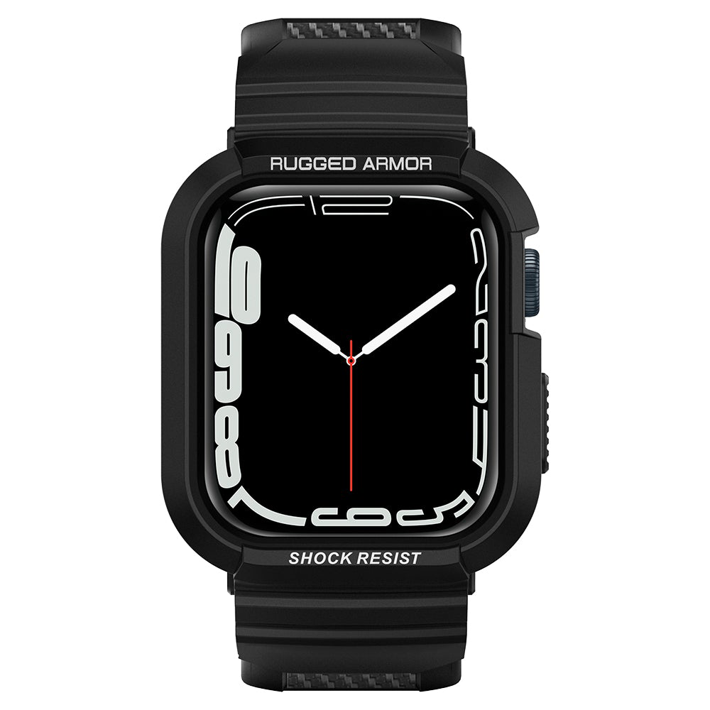 เคส+สาย Spigen รุ่น Rugged Armor Pro - Apple Watch 44/45mm - สีดำ