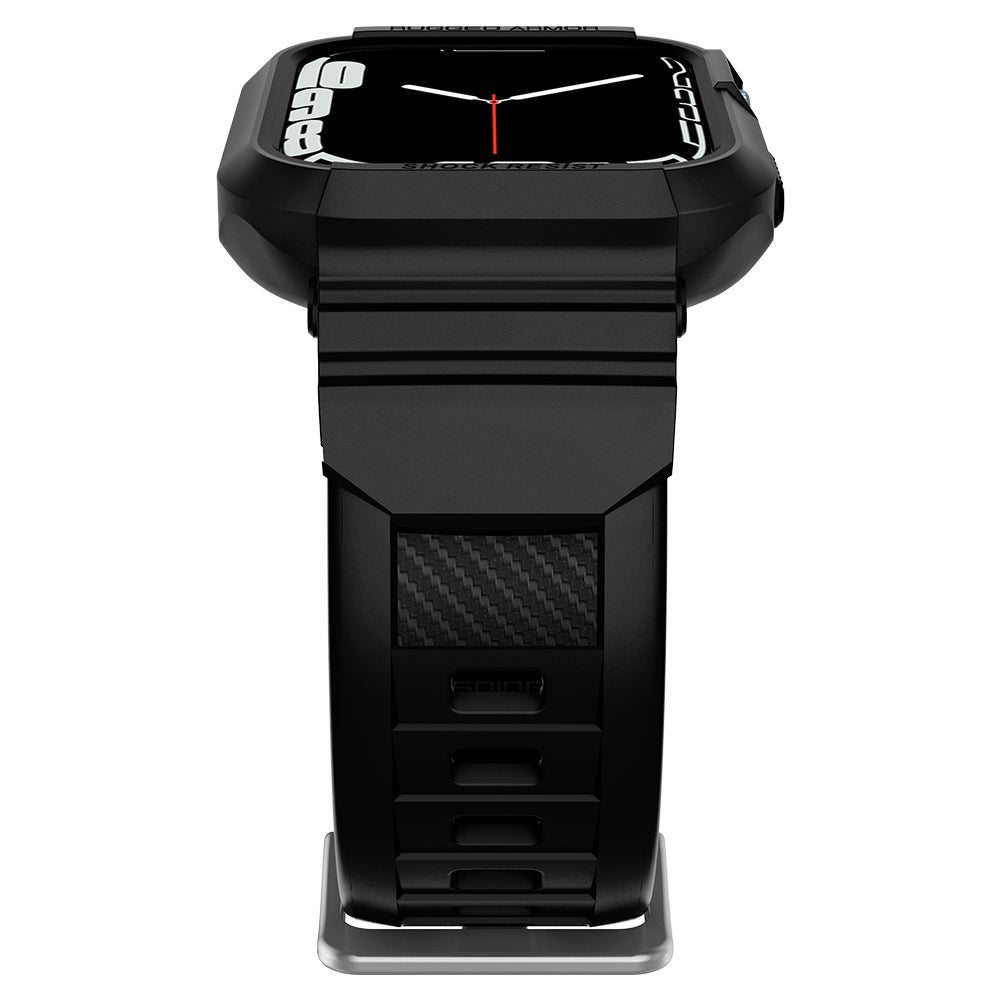 เคส+สาย Spigen รุ่น Rugged Armor Pro - Apple Watch 44/45mm - สีดำ