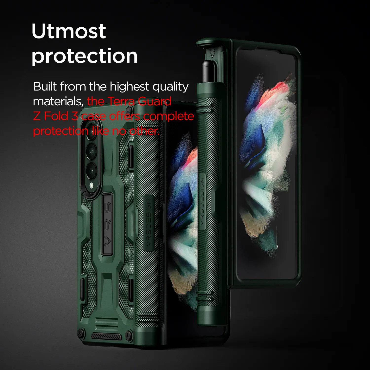 เคส VRS รุ่น Terra Guard S - Samsung Galaxy Z Fold 3 - สี Dark Green