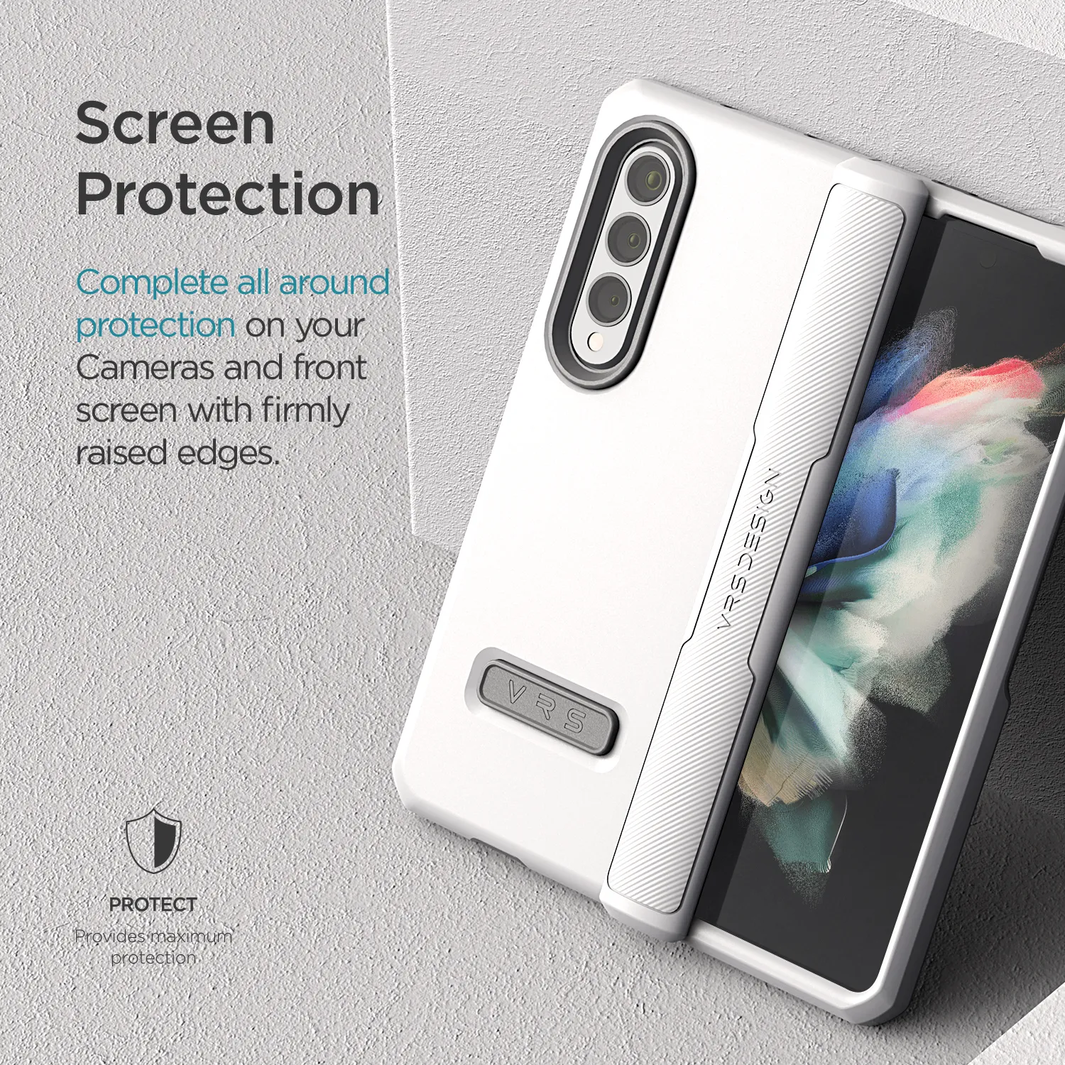 เคส VRS รุ่น Terra Guard Modern - Samsung Galaxy Z Fold 3 - สี White