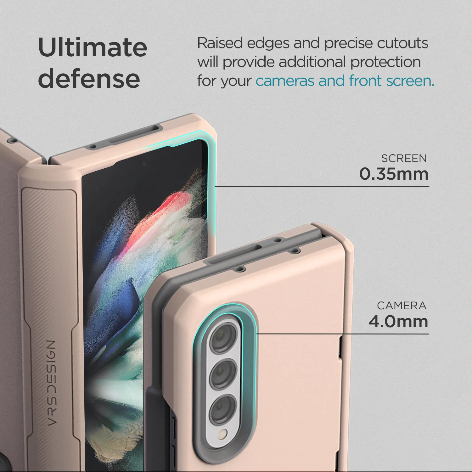 เคส VRS รุ่น Terra Guard Modern - Samsung Galaxy Z Fold 3 - สี Pink Sand