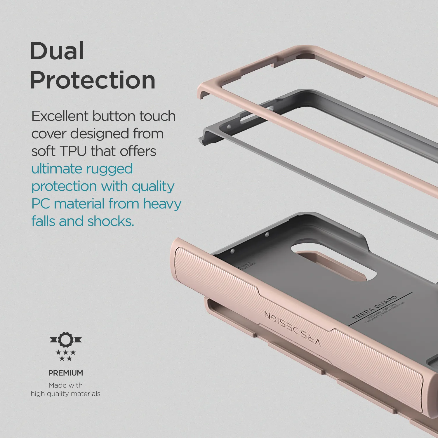 เคส VRS รุ่น Terra Guard Modern - Samsung Galaxy Z Fold 3 - สี Pink Sand