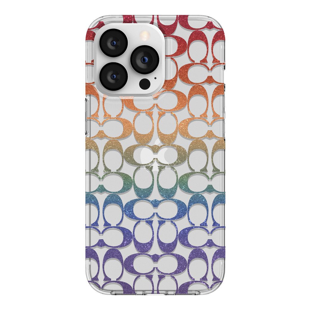 เคส Coach รุ่น Protective Case - iPhone 13 Pro - ลาย Rainbow Glitter Signature C