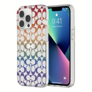เคส Coach รุ่น Protective Case - iPhone 13 Pro - ลาย Rainbow Glitter Signature C